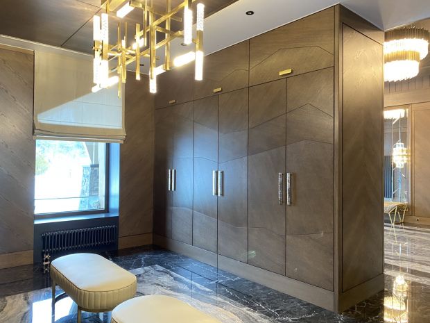 Сочетание нежных оттенков зеленого и персикового