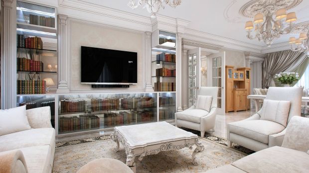 Художественный стиль интерьера гостиной