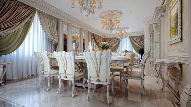 Классический французский интерьер столовой