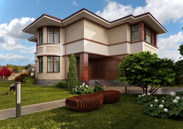 Дизайн фасада таунхауса