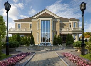 Фасады дома из желтого кирпича