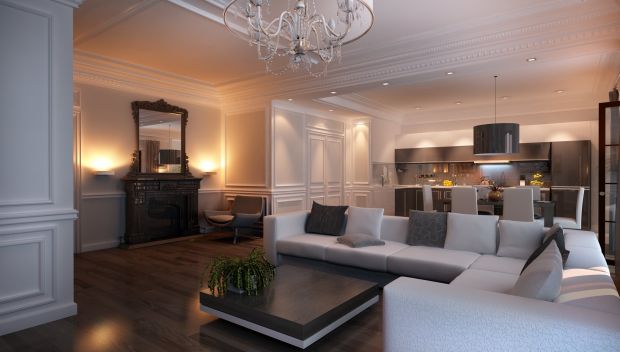 Гостиная с кухней