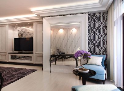 Фото оформления просторной гостиной