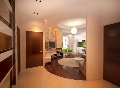 Дизайн интерьера полукруглых комнат в квартире