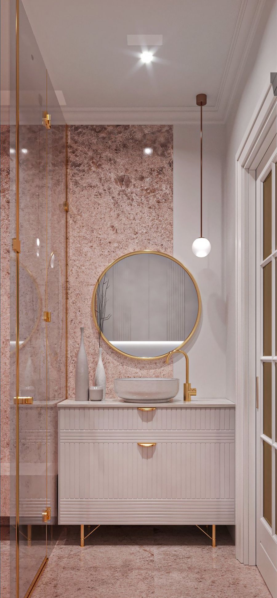 Отделка санузла под мрамор