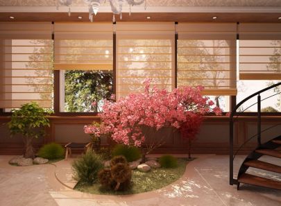 Карликовые растения в восточном стиле в оформлении комнаты