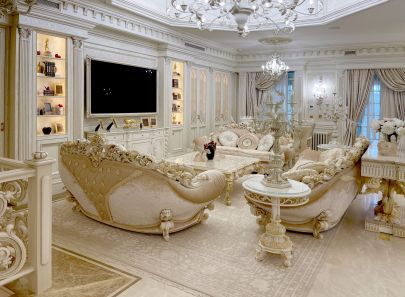 Декор гостиной в аристократическом стиле