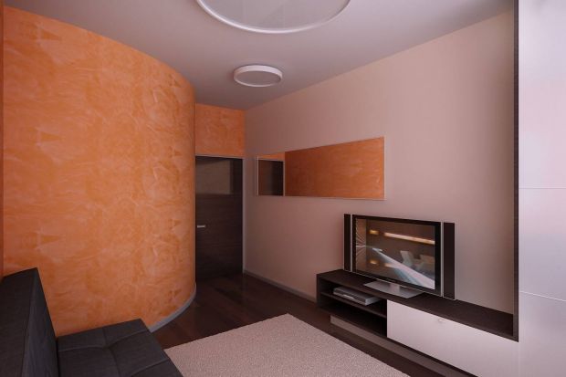 Стена персикового цвета в детской комнате