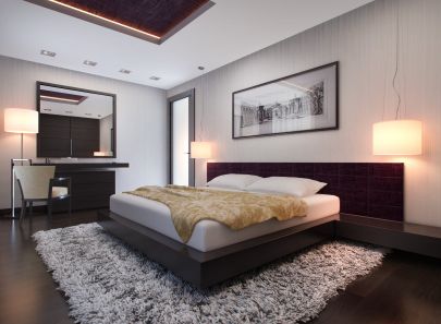 Коричневые цветовые акценты в решении дизайна спальни