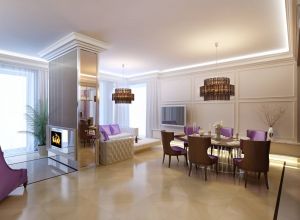 Светлый интерьер квартиры с яркими акцентами