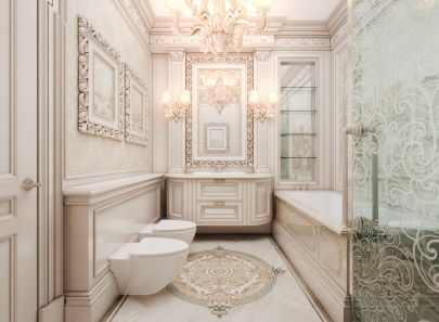 Изысканный люксовый дизайн интерьера ванной комнаты