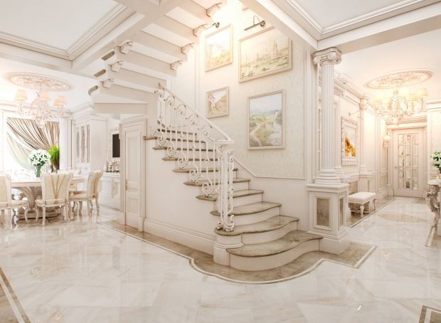 Массивная дорогая лестница