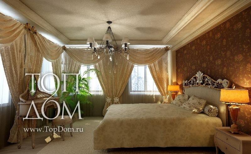 Пышный интерьер спальни