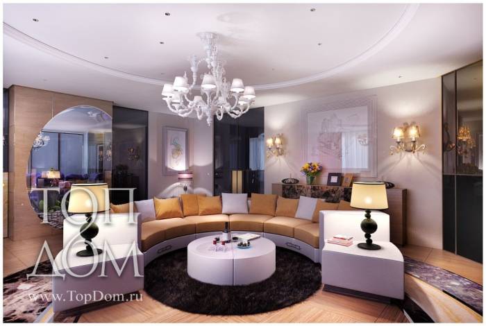 Большая гостиная в большой квартире - для знаков зодиака стихии Воздух