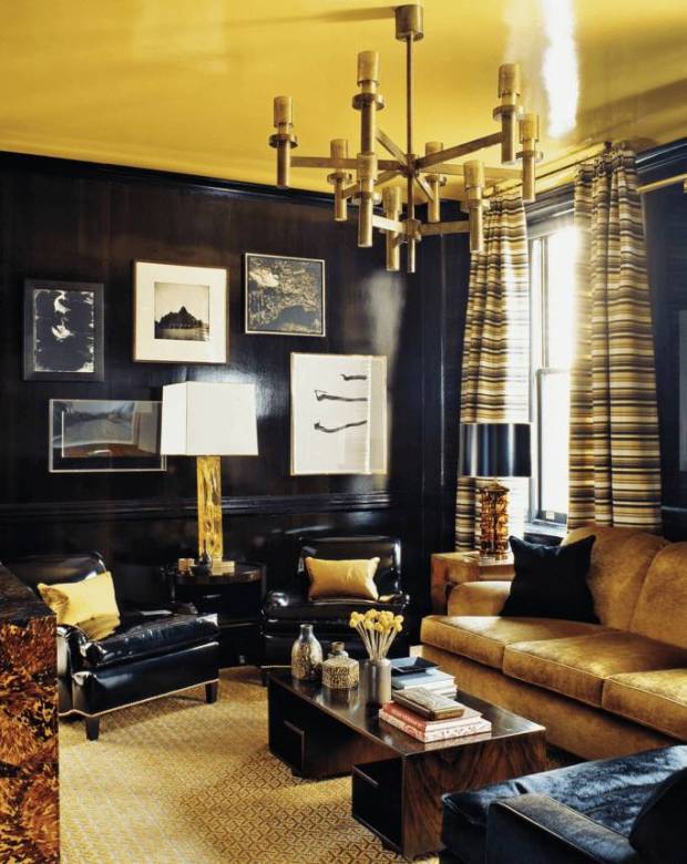 Желтый глянцевый потолок