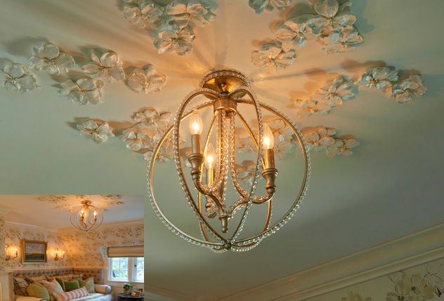 Барельеф  на потолке гостиной