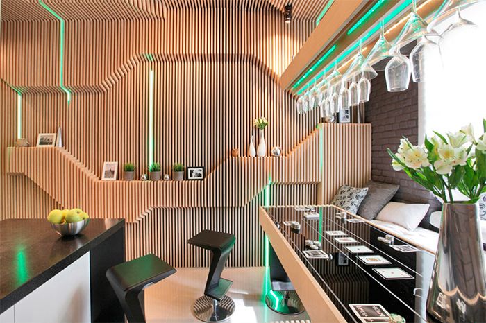 Барельеф в интерьере кухни