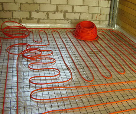 Монтаж нагревательной секции теплых полов