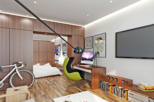 Зонирование интерьера шкафами