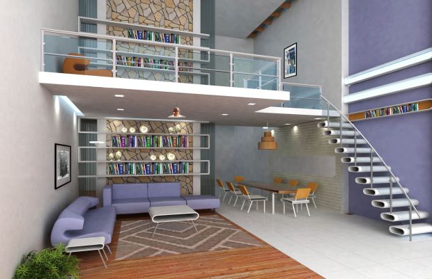 Антресоль в современных интерьерах > 50 фото оформления антресолей в ...