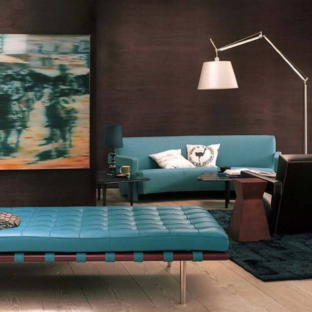 Коричневый и голубой цвет в дизайне